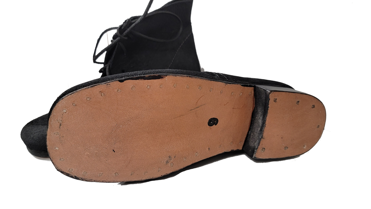 Civil War Reenactment Pegged Leather Brogans Black