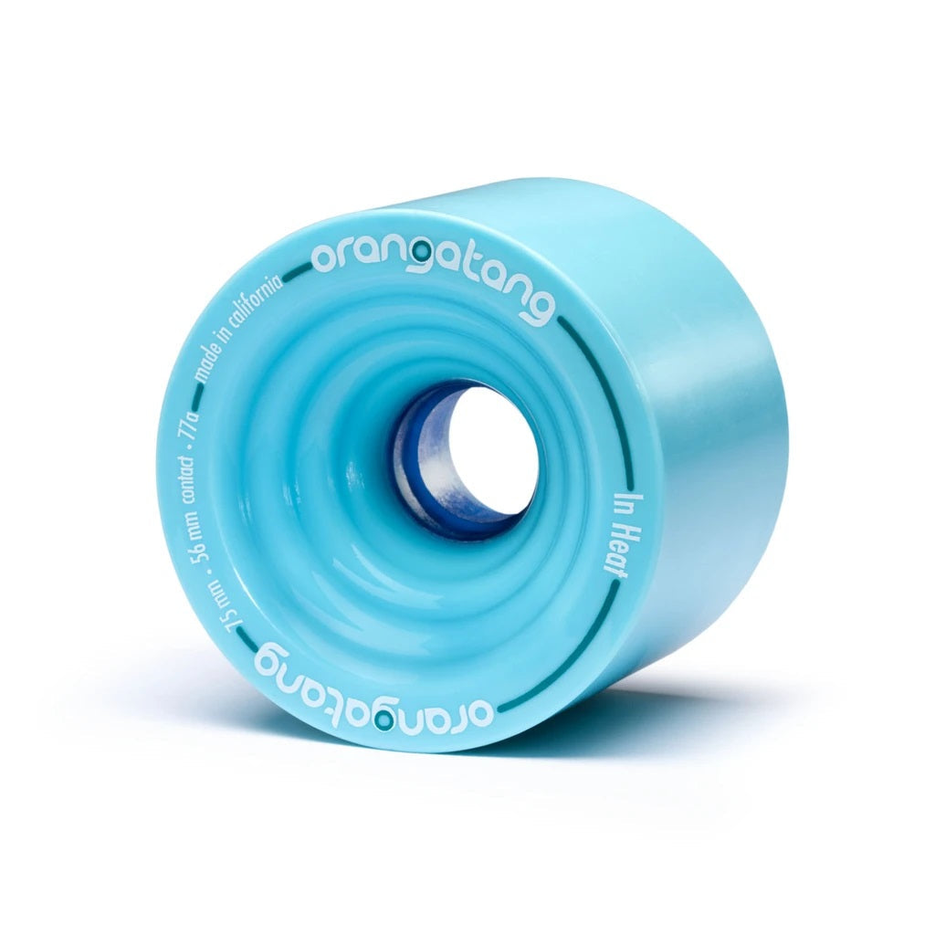 Orangatang In Heat 75mm 77a Blue Longboard Wheels (Set of 4)