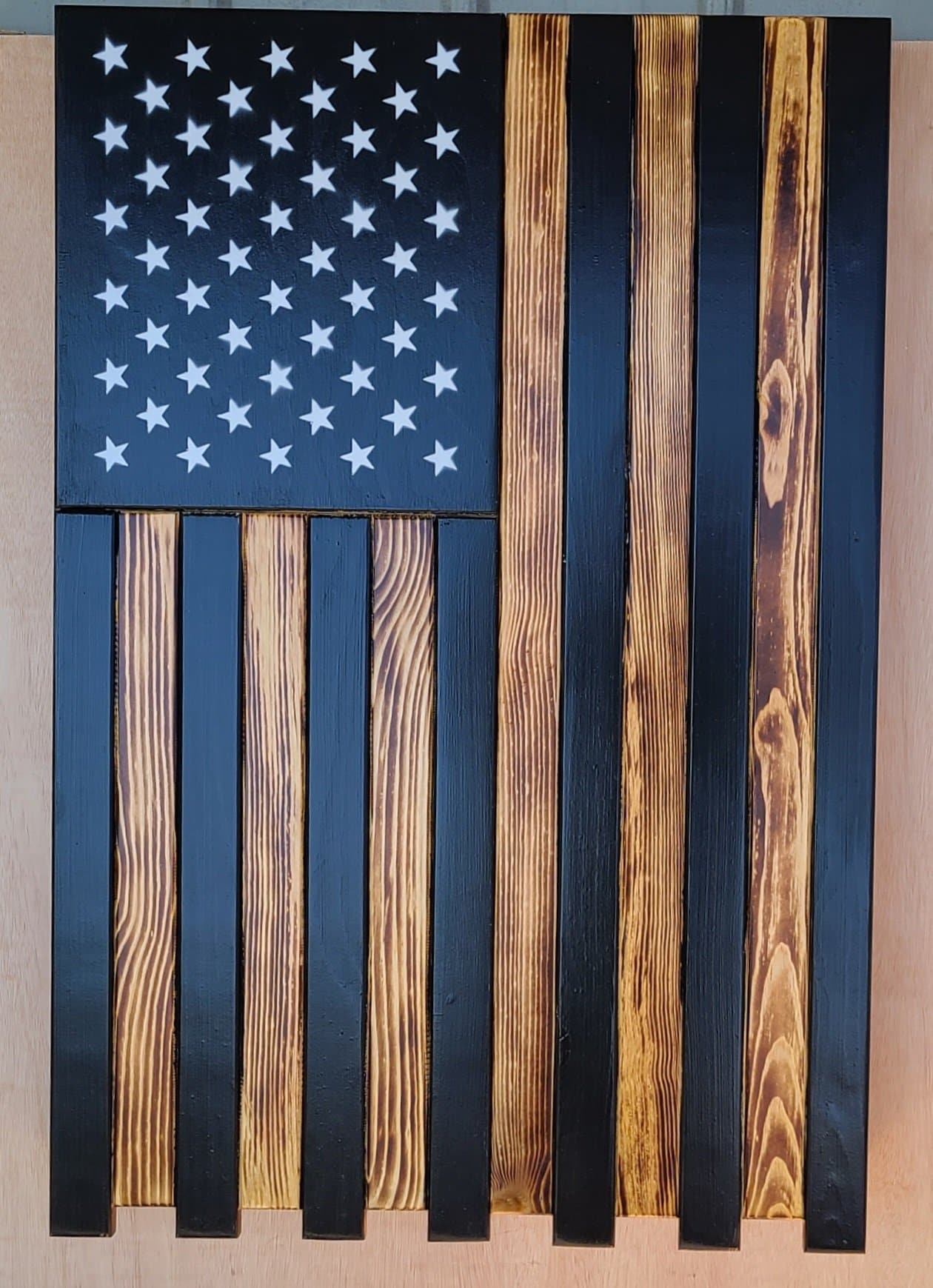 Large Vertical Hanging American Flag Gun Concealment Case