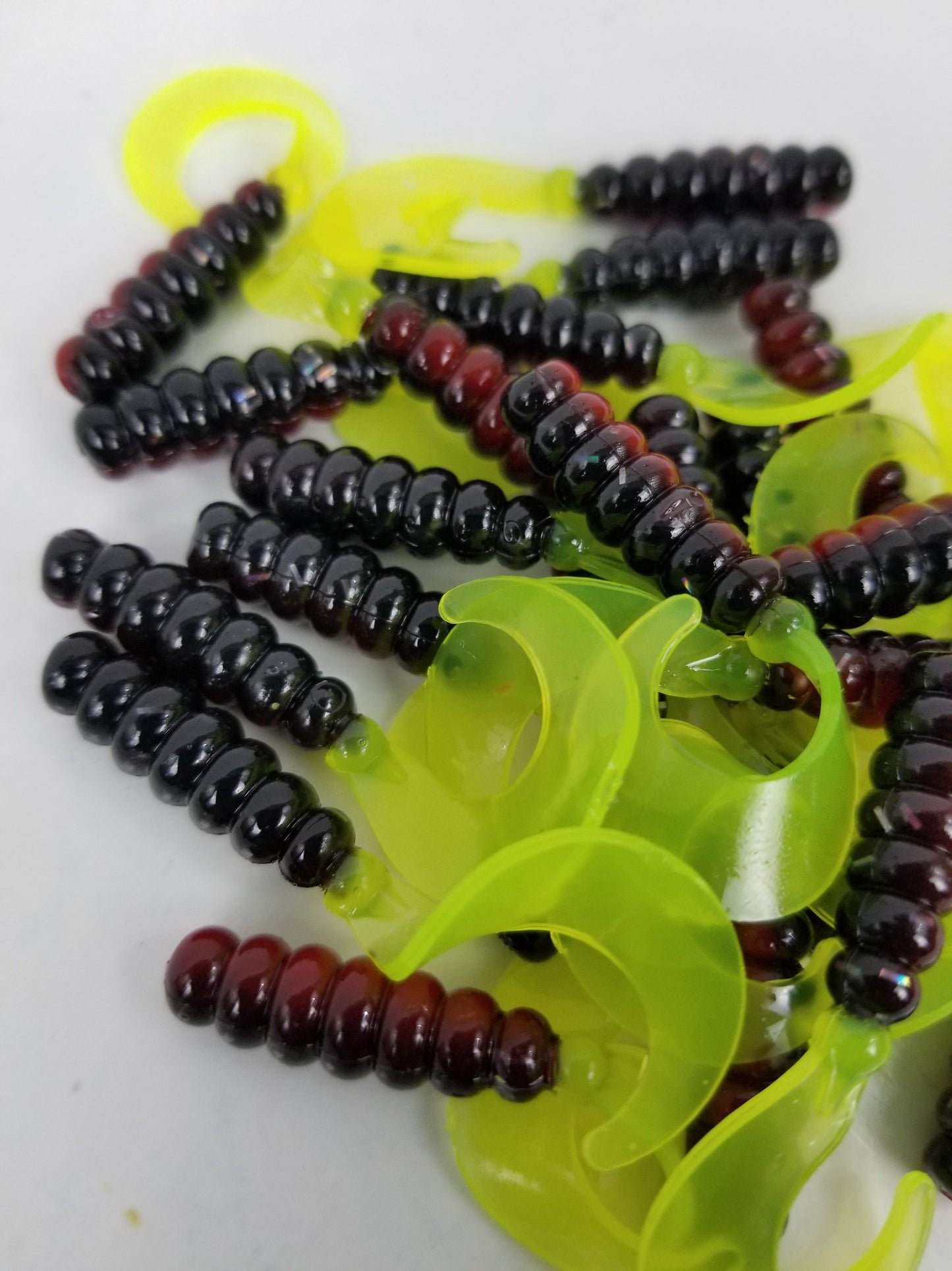 Cam's 2 in1 Kit Combo  [60pc. Hand Painted Assortment "Nasty Bend Hooks" &  All Plastic  Curly Tail & Stinger Shad [Hologram Flake] Assortment Kit