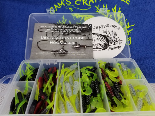 Cam's Complete All Plastic  Curly Tail & Stinger Shad [Hologram Flake] Assortment Package Kit