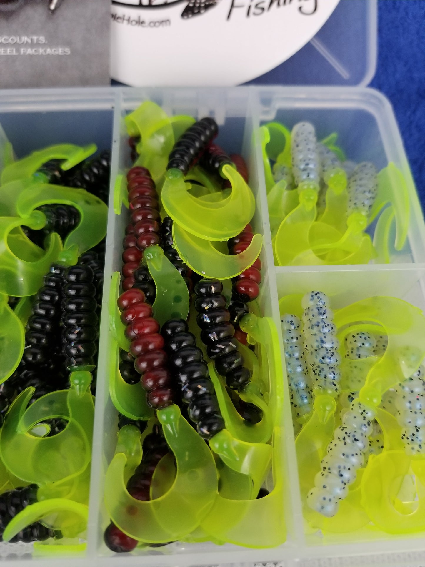 Cam's Complete All Plastic  Curly Tail & Stinger Shad [Hologram Flake] Assortment Package Kit