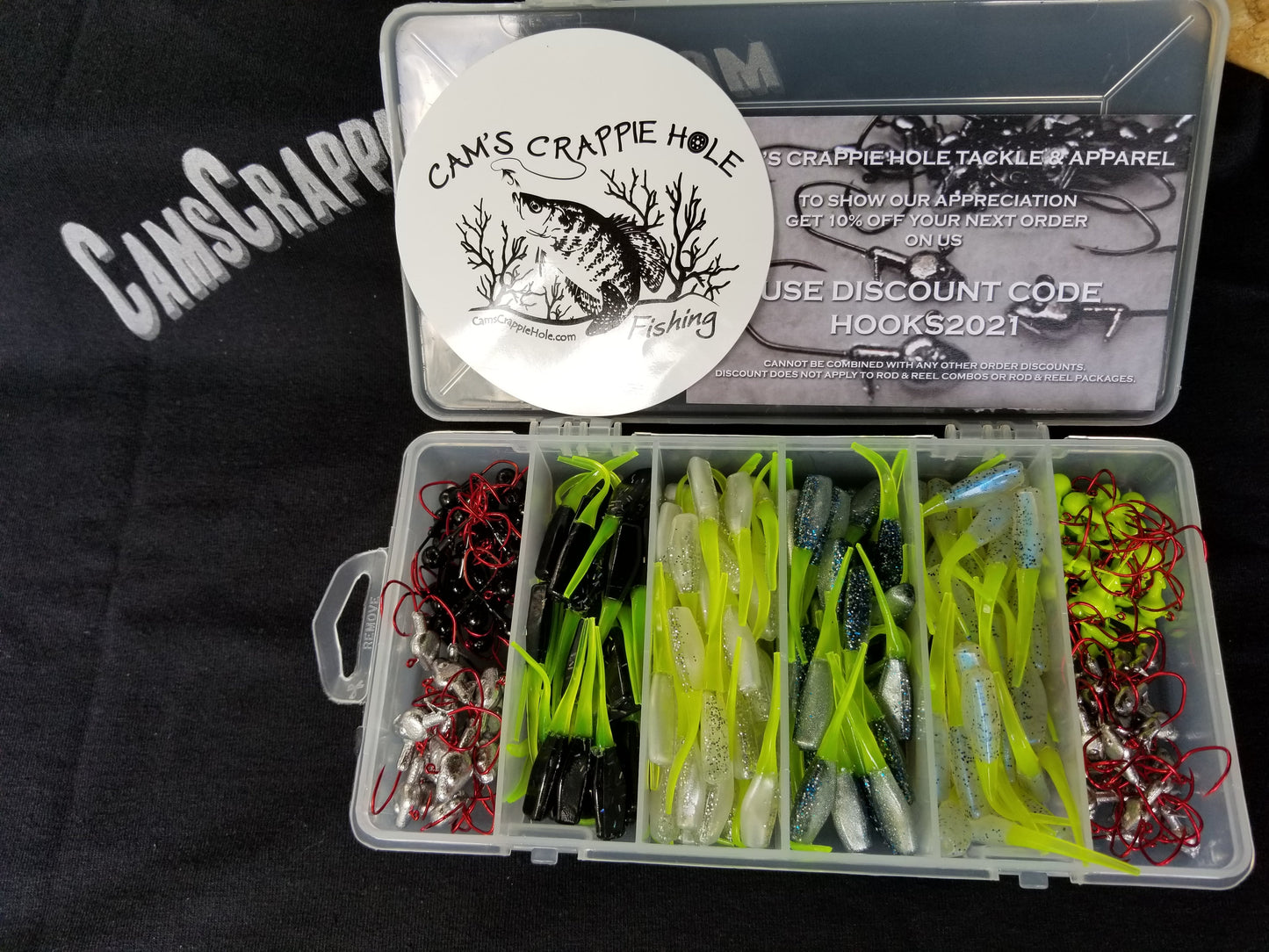 Cam's 10ft. 2pc. Yaannk Stik + 7 (BB)  Cam's Xtralite Reel + Plastics and Hooks Kit