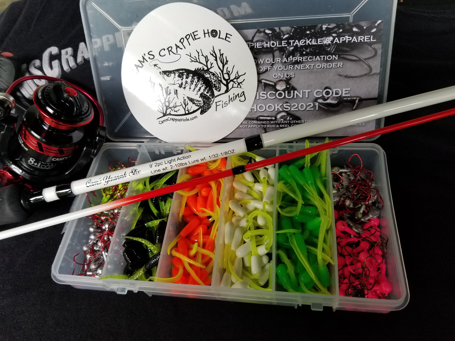 Cam's 9ft Yaannk Stick Combo Rod and Reel Tri-Color Tube Kit