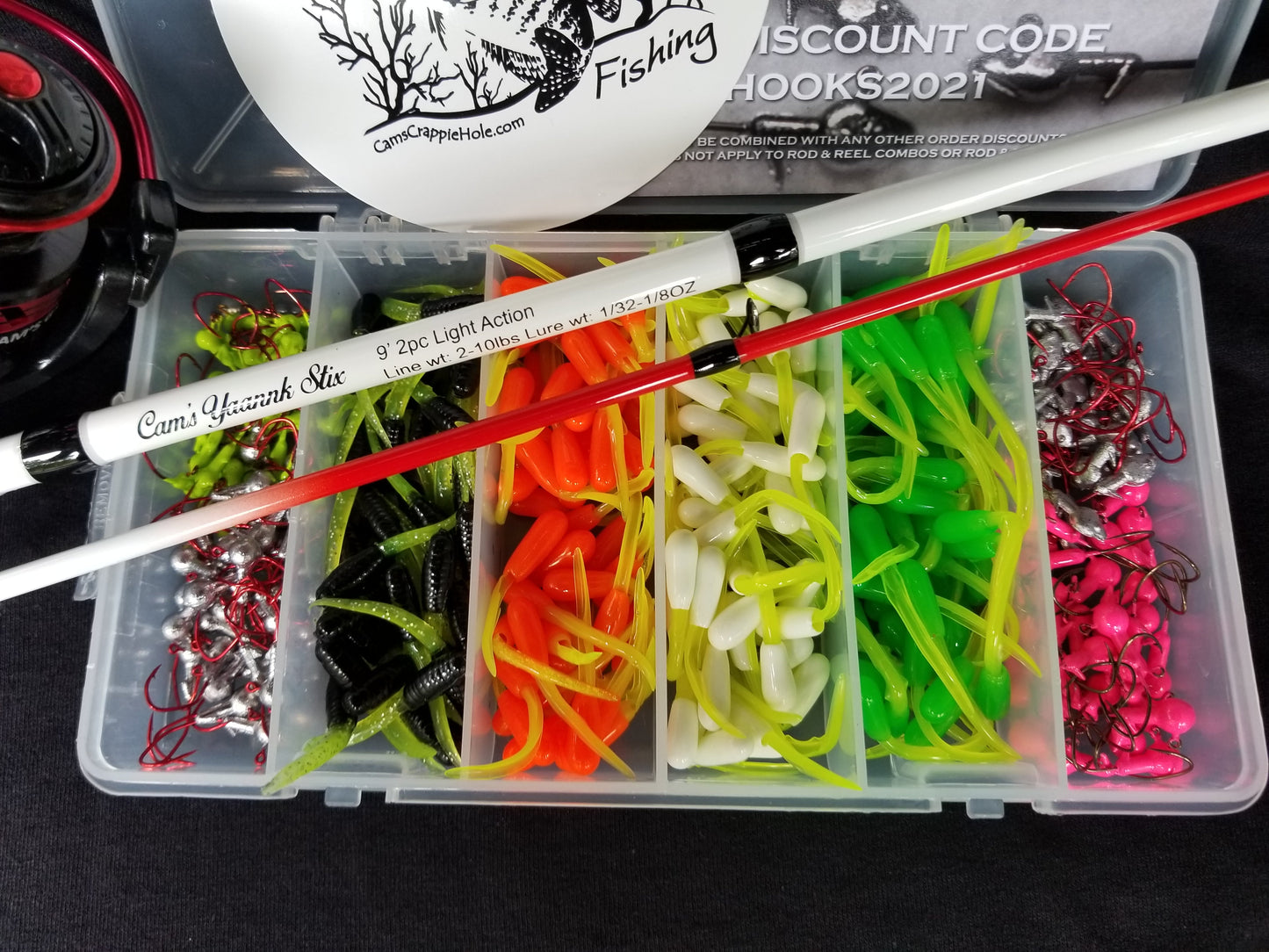 Cam's 9ft Yaannk Stick Combo Rod and Reel Tri-Color Tube Kit