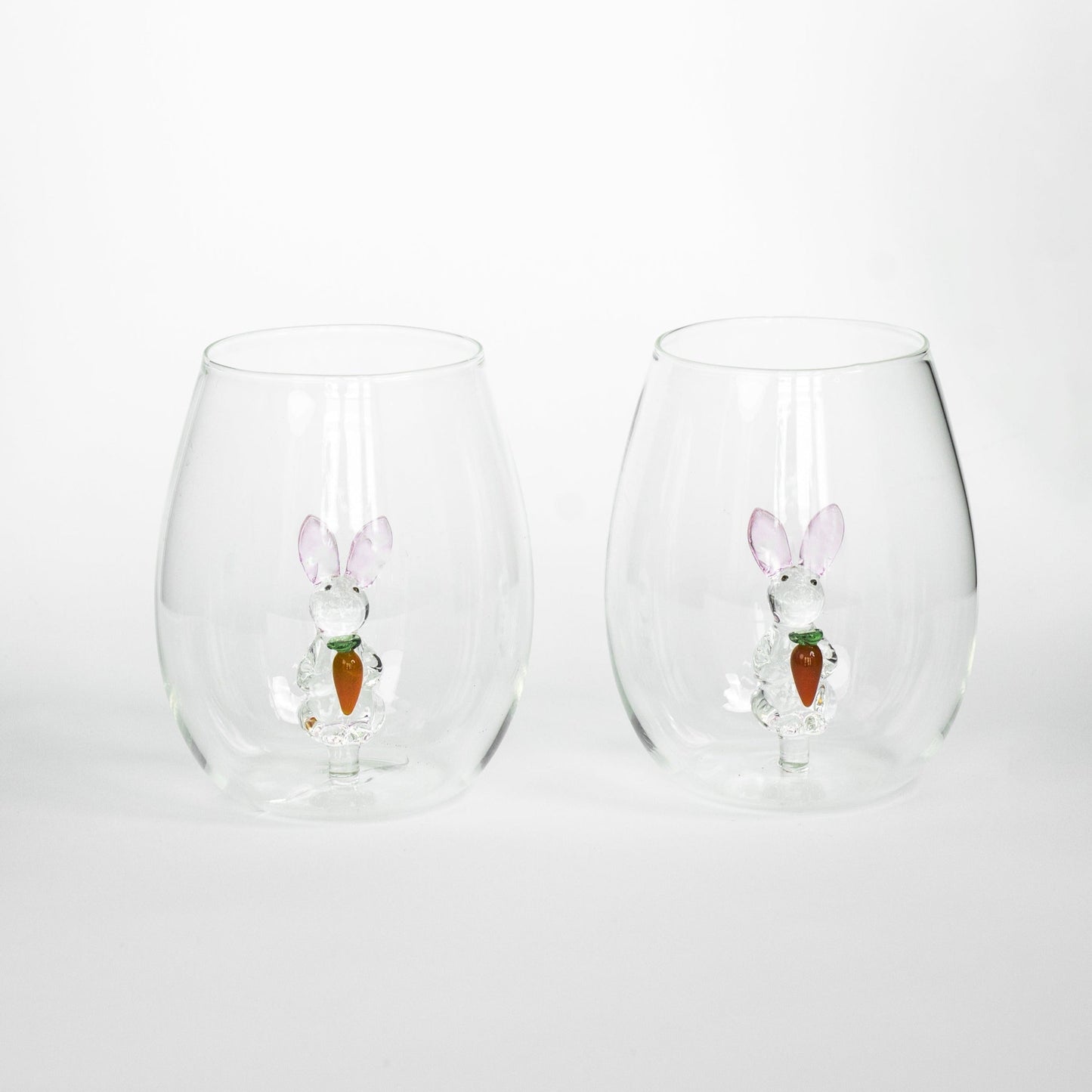 3D Easter Bunny Stemless Wine Glasses