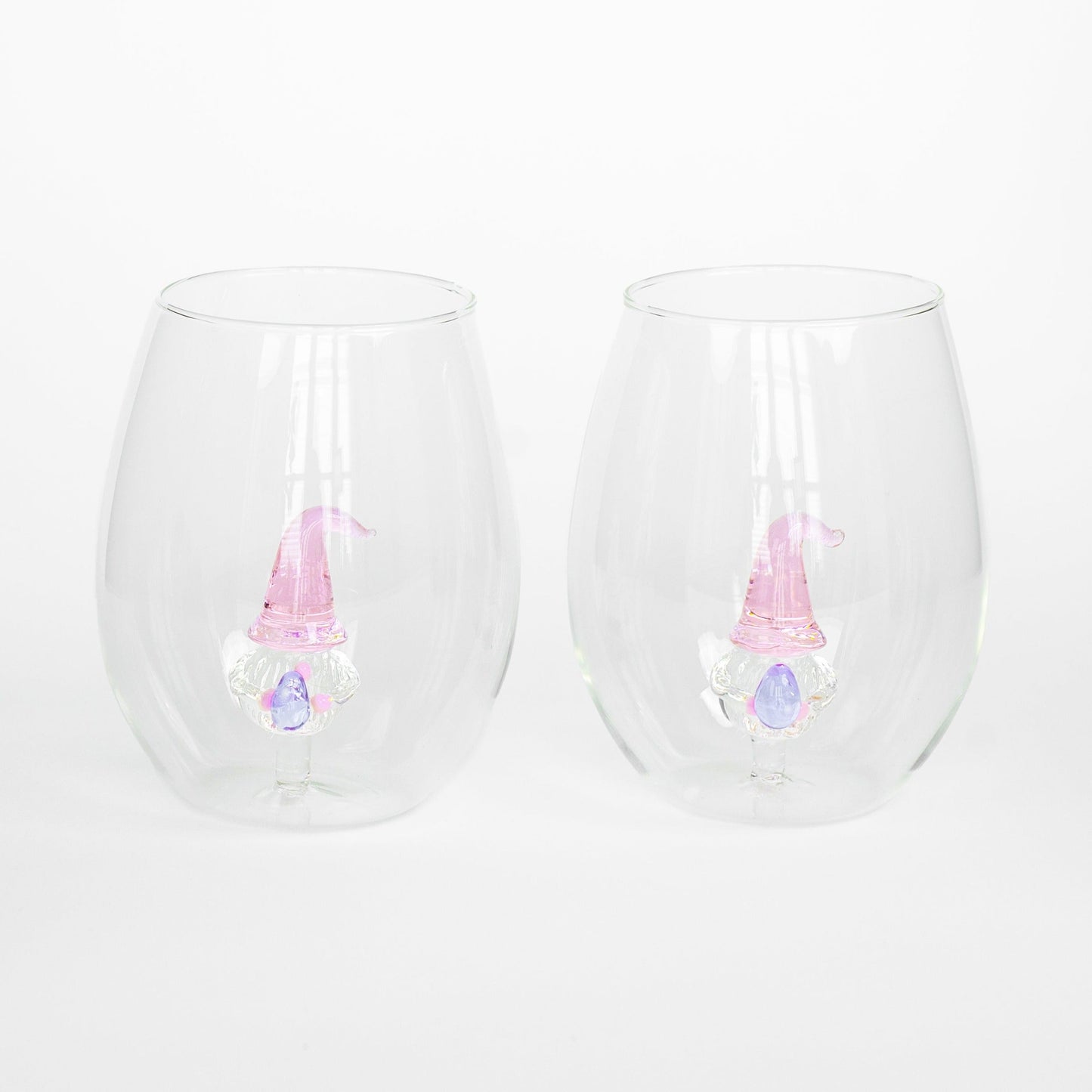 3D Easter Gnome Stemless Wine Glasses
