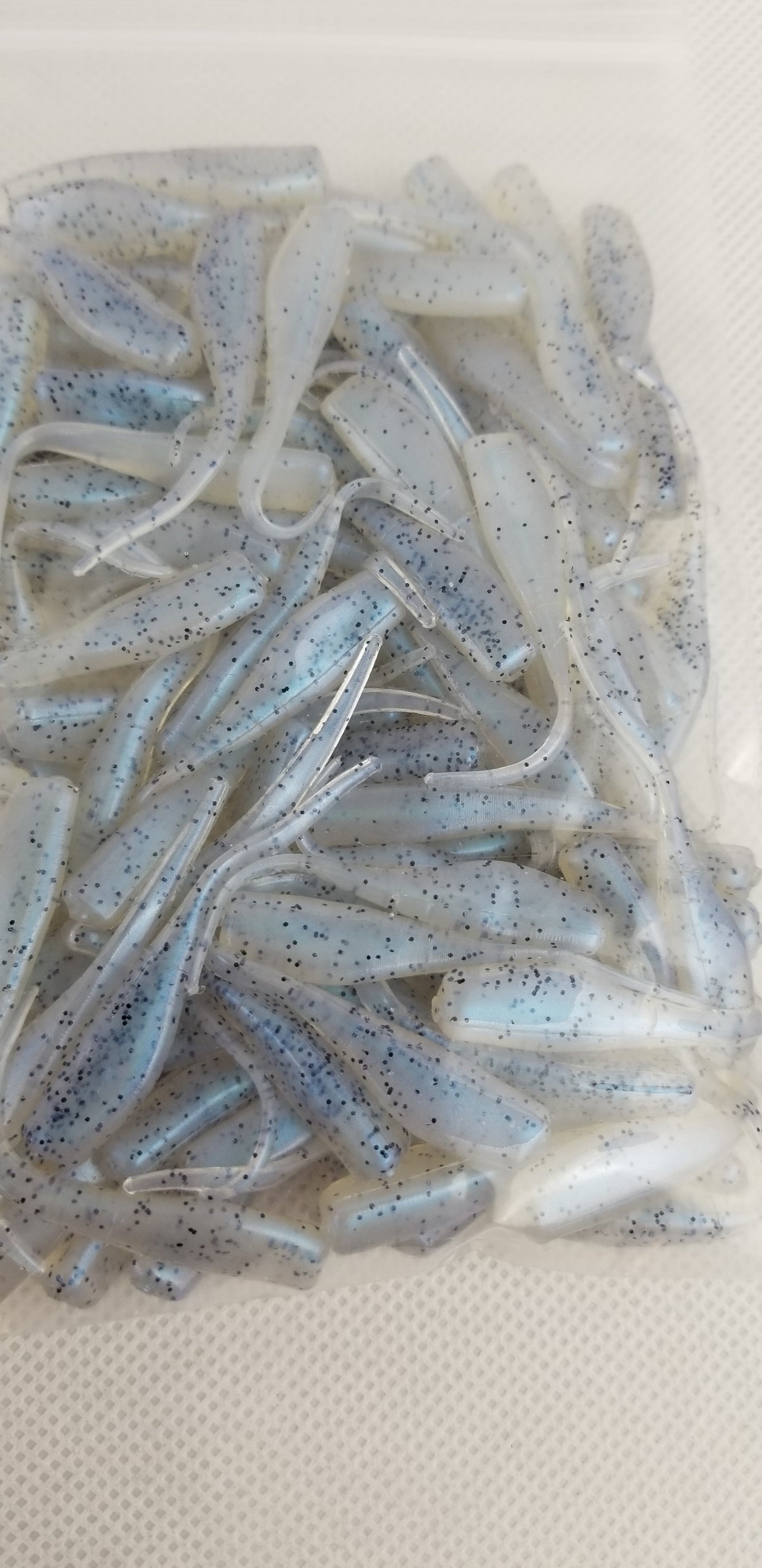 Cam's 2"(HOLOGRAM FLAKE)  Stinger Shad 100pc MONKEY MILK Crappie Soft Jigs [A Cam's Exclusive]