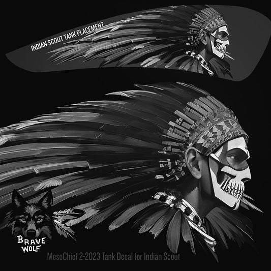 MesoChief 2-2023 - Indian Scout Tank Decal-B&W