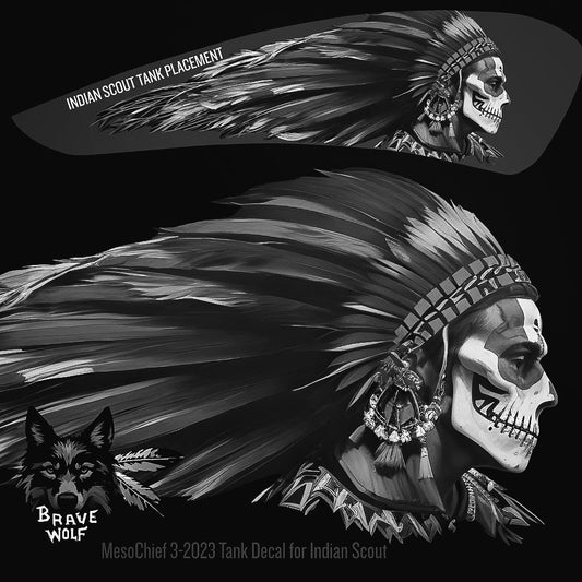 MesoChief 3-2023 - Indian Scout Tank Decal-B&W