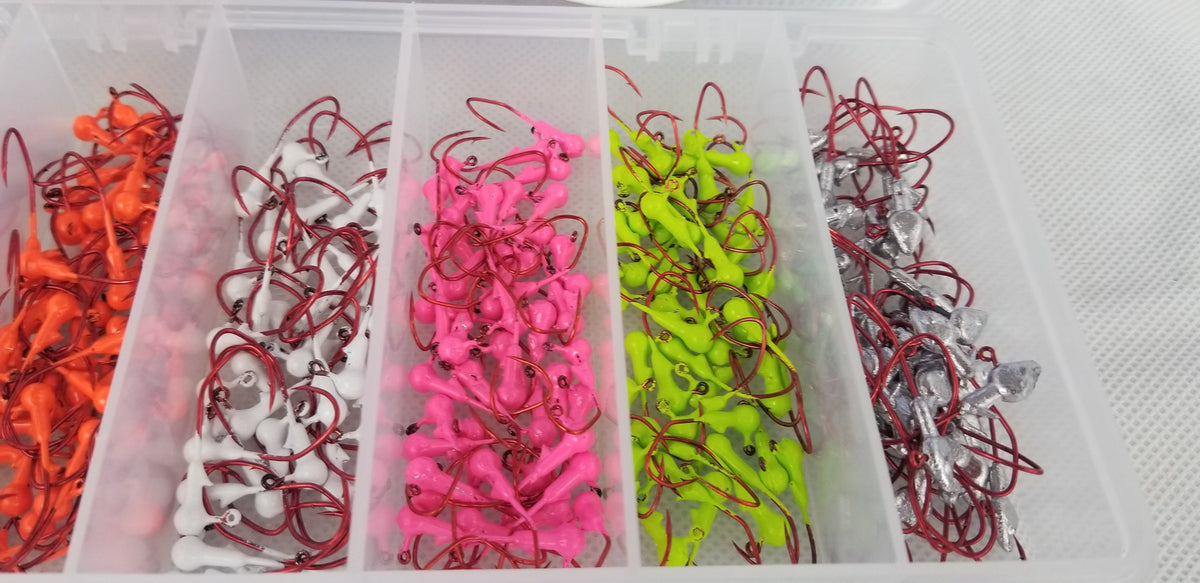 Cam's 180pc. Hand Painted Assortment 1/32 "Nasty Bend Hooks" Jighead Kit