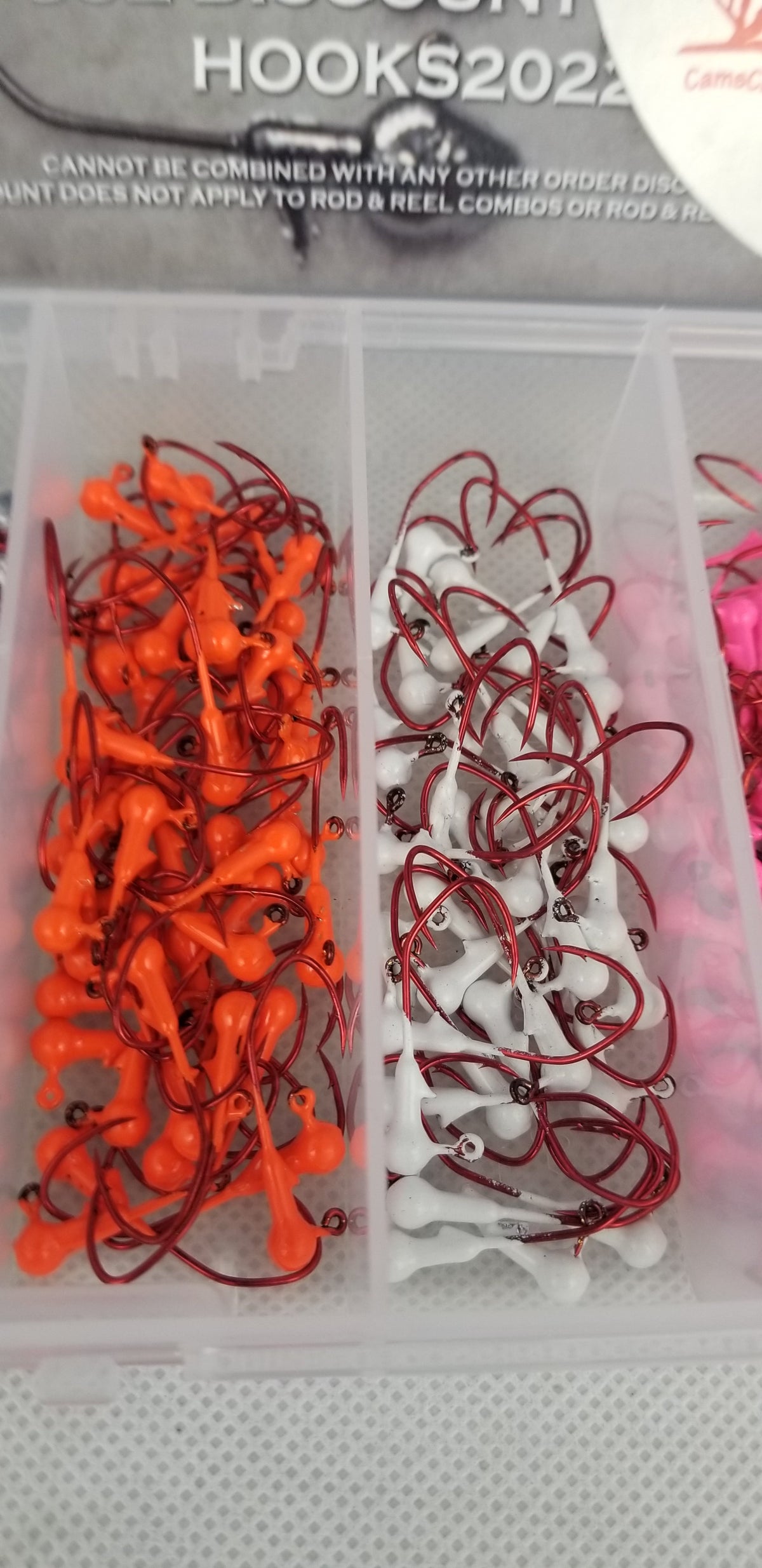 Cam's 180pc. Hand Painted Assortment 1/32 "Nasty Bend Hooks" Jighead Kit