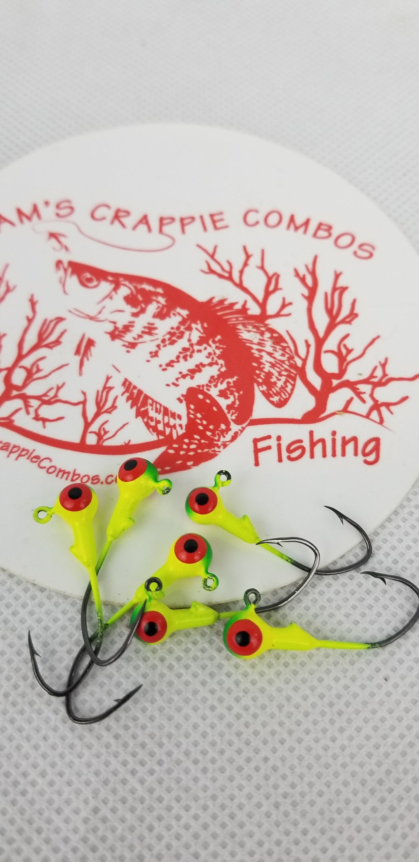Cam's 30ct.  Honey Chartreuse (1/16 #2 Nasty Bend Hook) Life Like Double Paint Jig Head