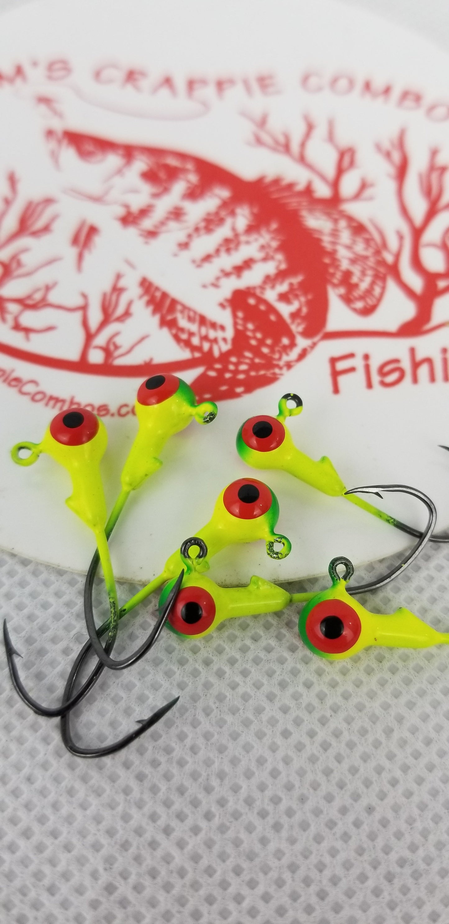 Cam's 30ct.  Honey Chartreuse (1/16 #2 Nasty Bend Hook) Life Like Double Paint Jig Head