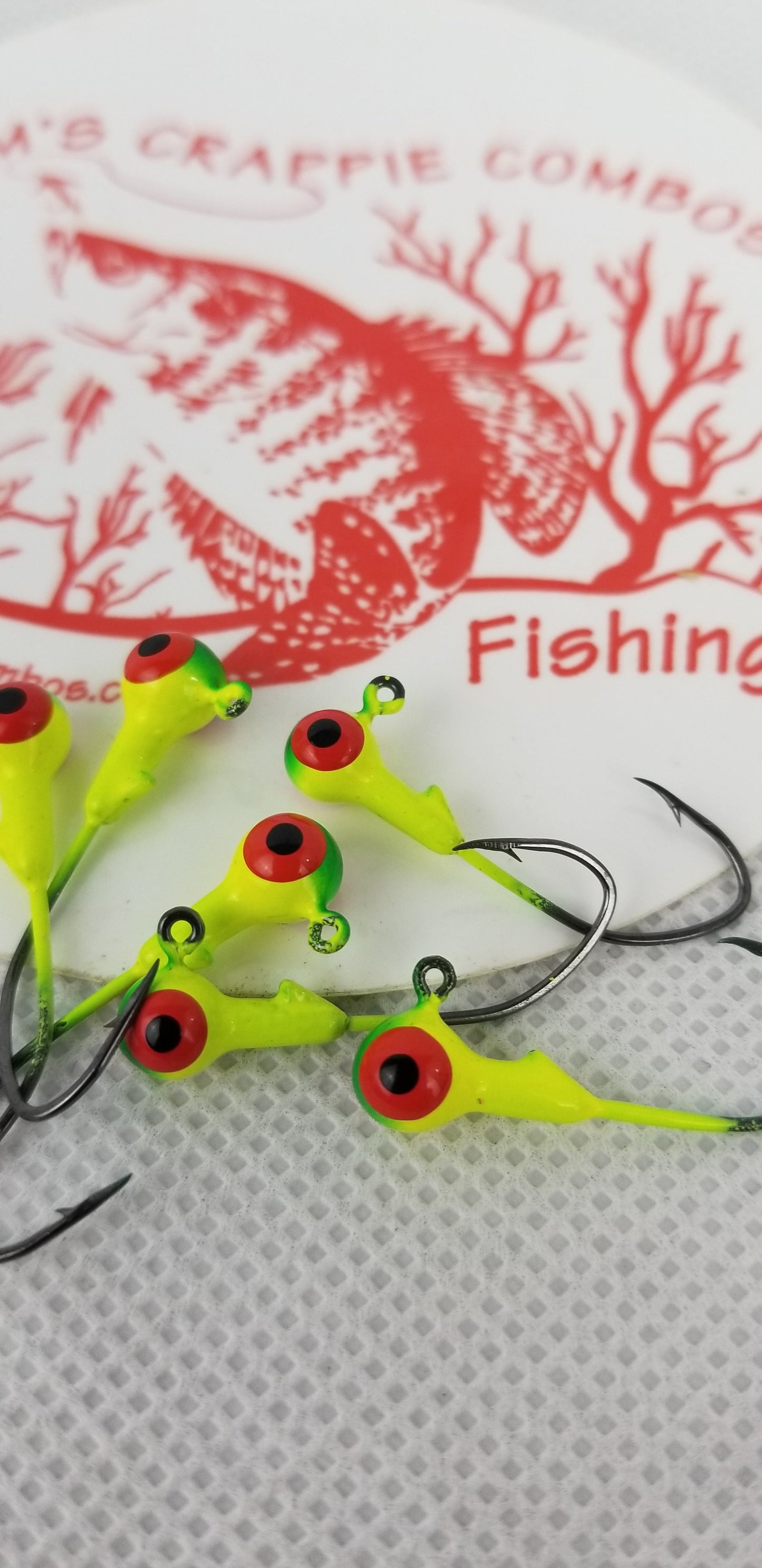 Cam's 30ct.  Honey Chartreuse (1/16 #2 Nasty Bend Hook) Life Like Double Paint Jig Head