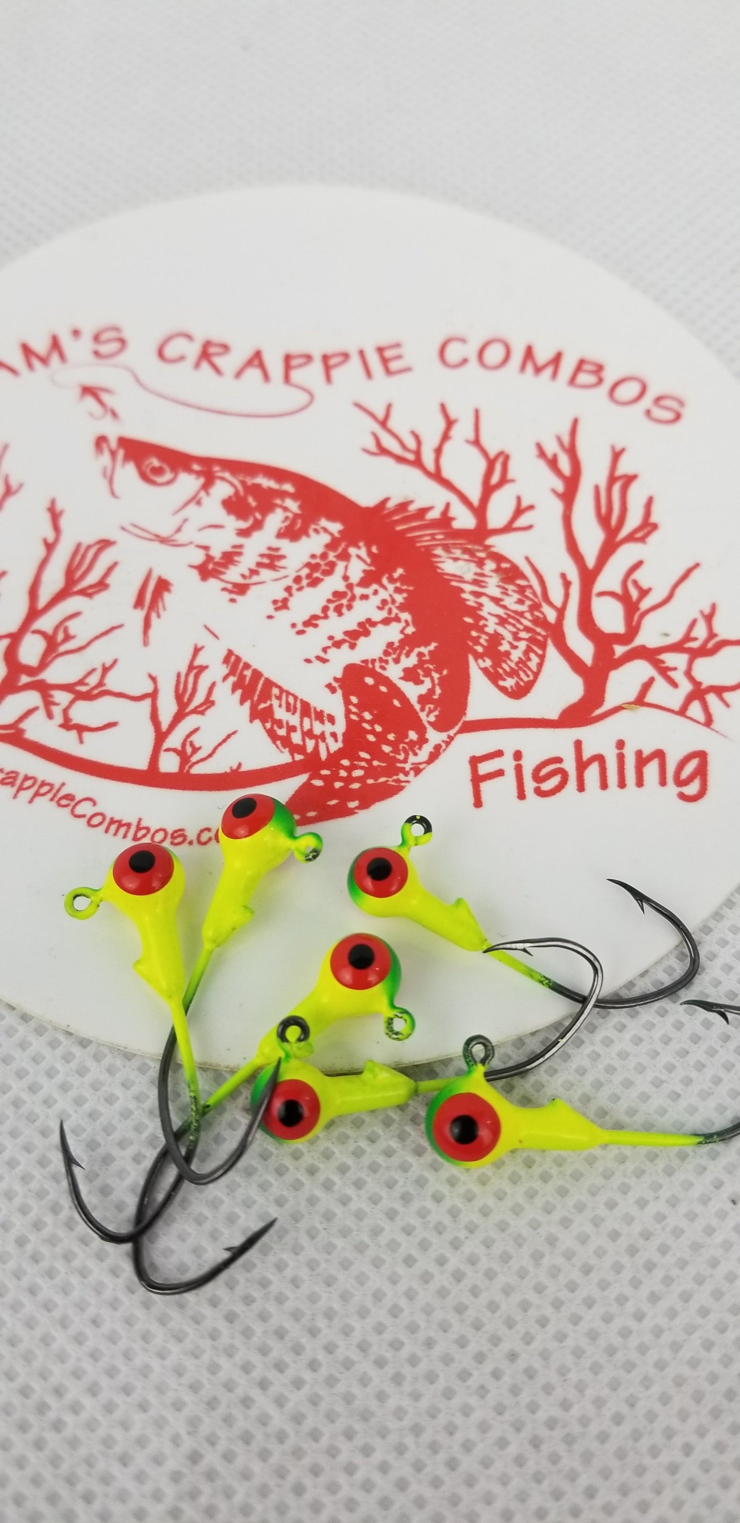 Cam's 30ct.  Honey Chartreuse (1/16 #2 Nasty Bend Hook) Life Like Double Paint Jig Head