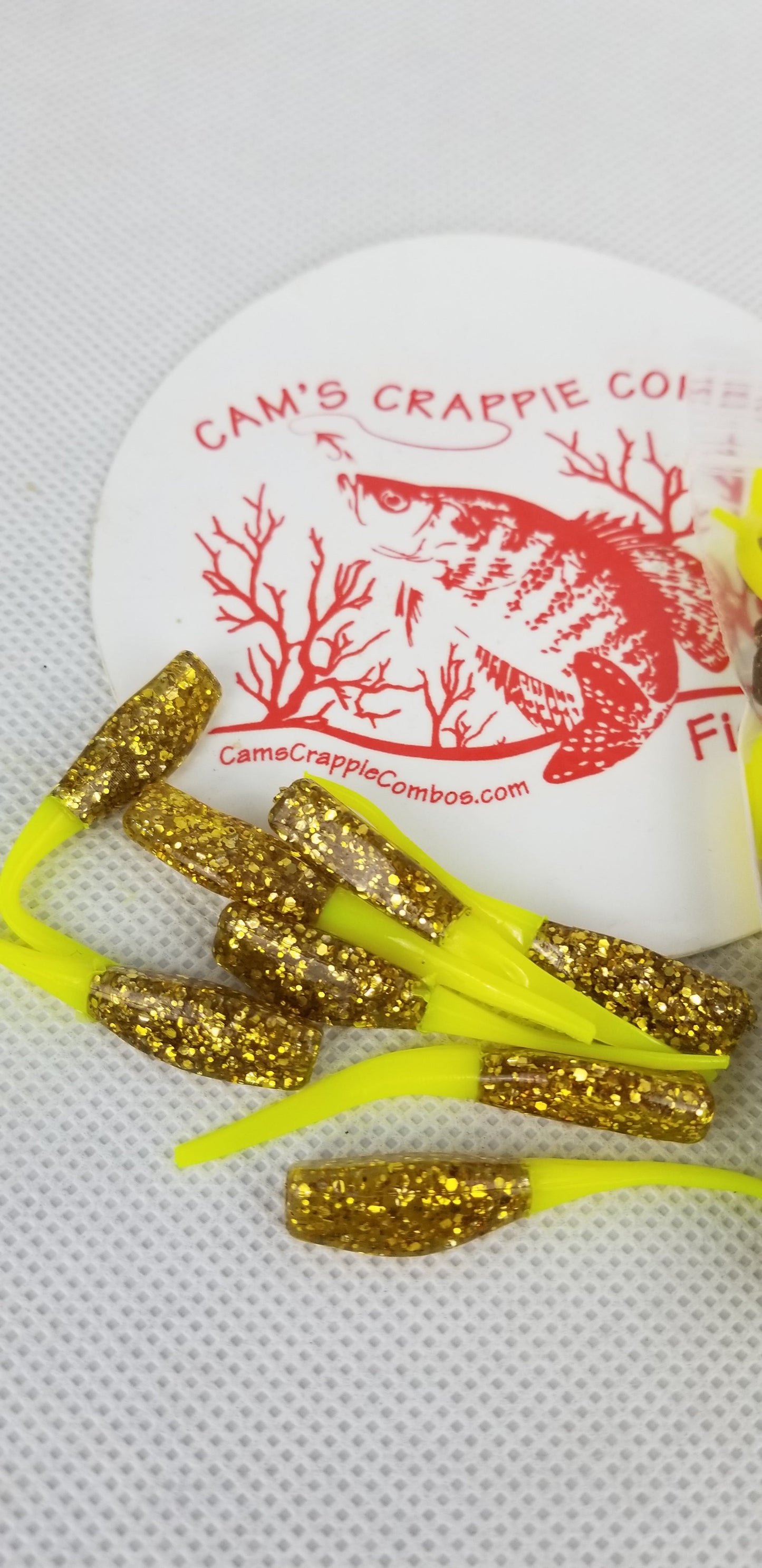 CAM'S 100pc 2" "GOLDFINGER" HOLOGRAM FLAKE STINGER SHAD JIG (EXCLUSIVE)
