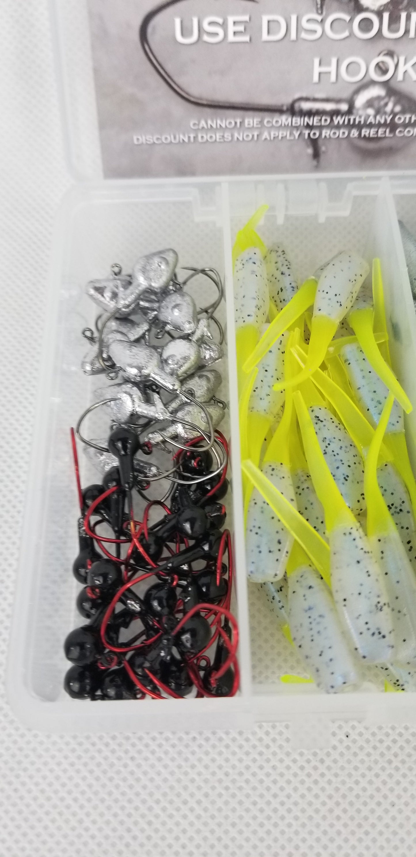 2025 New Cam's Complete Hooks & Plastics "GOLDFINGER" Stinger Shad Plastics [Hologram Flake] Assortment Package Kit