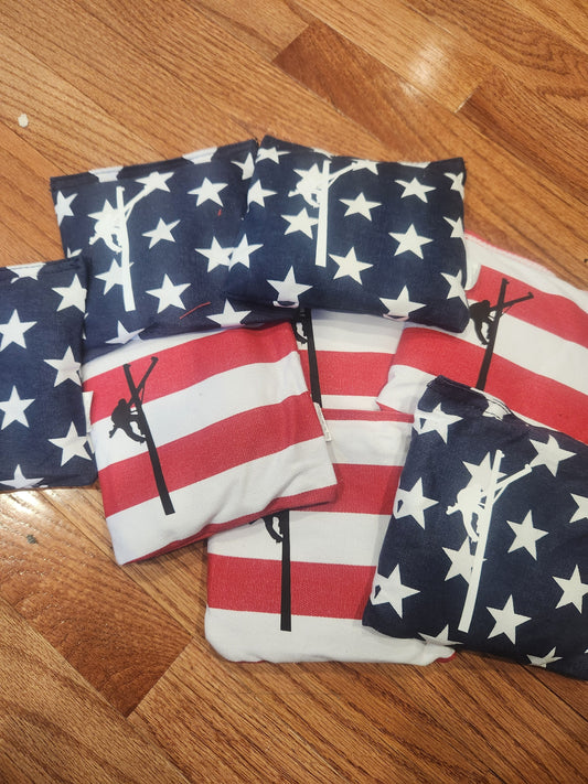 Lineman Themed Cornhole Bags