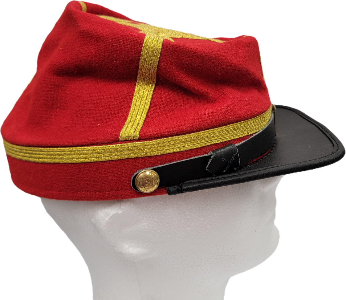 Civil War Kepi Officer Cap CSA with Quatrefoil Design - RED