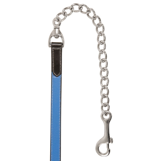 ExionPro Duo-Tone Leather Lead with Chain - Blue