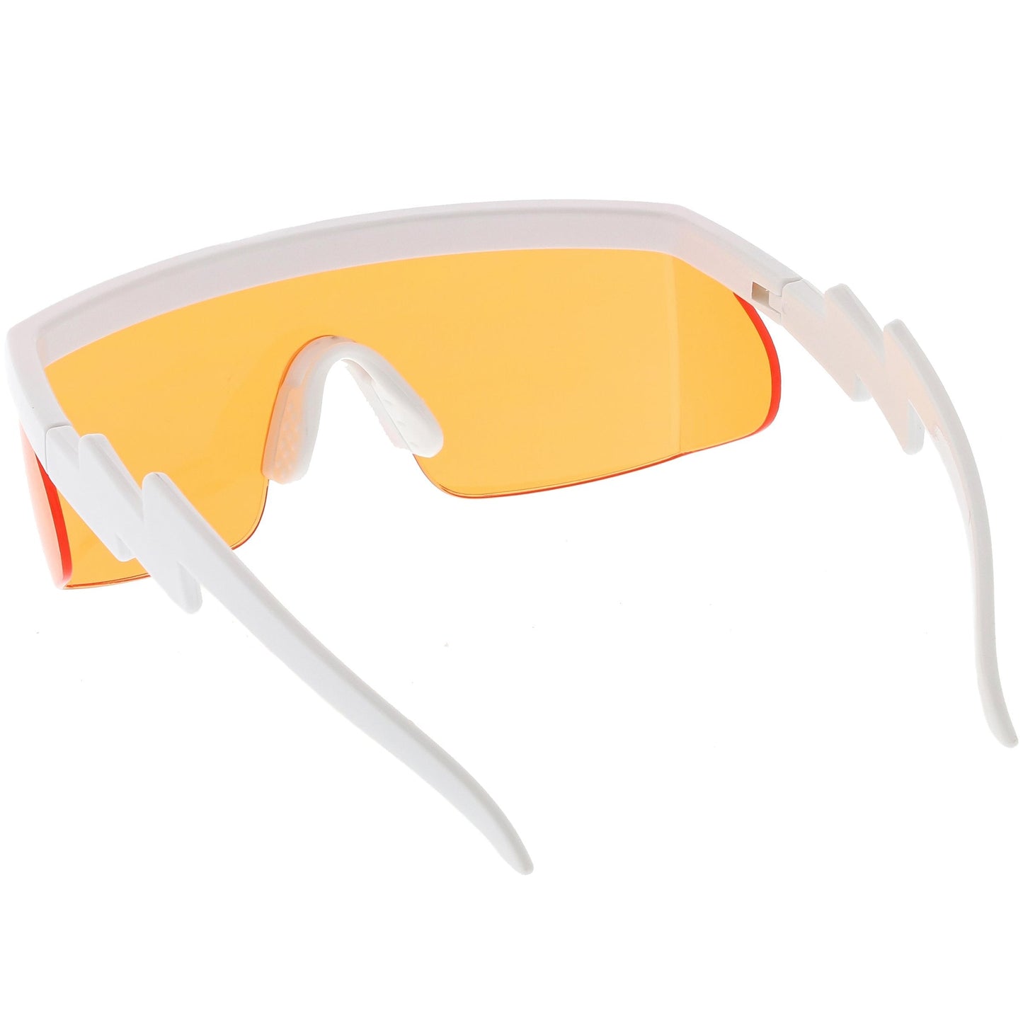 Retro Flat Top Color Tone Half Frame Goggle Shield Sunglasses C546