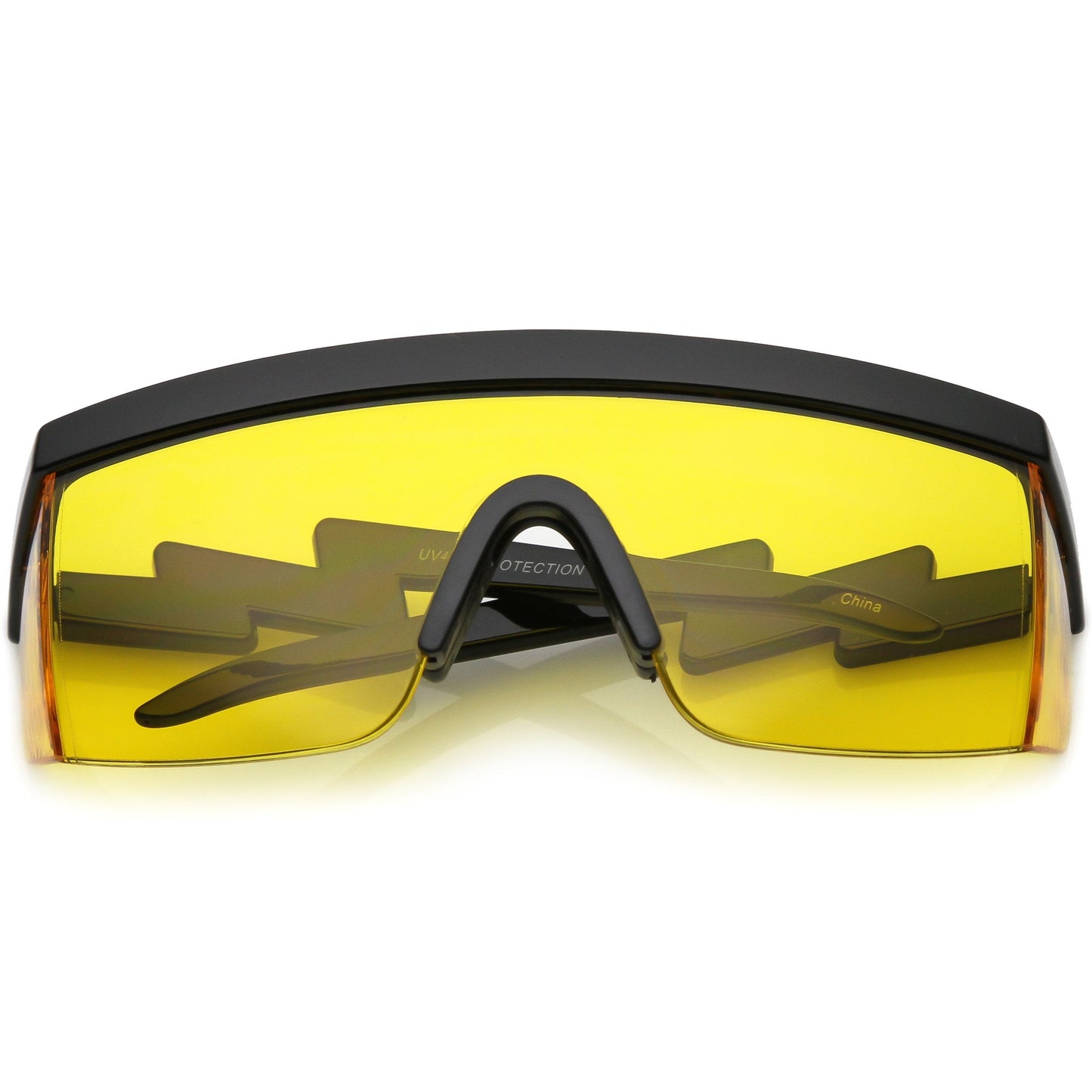 Retro Flat Top Color Tone Half Frame Goggle Shield Sunglasses C546