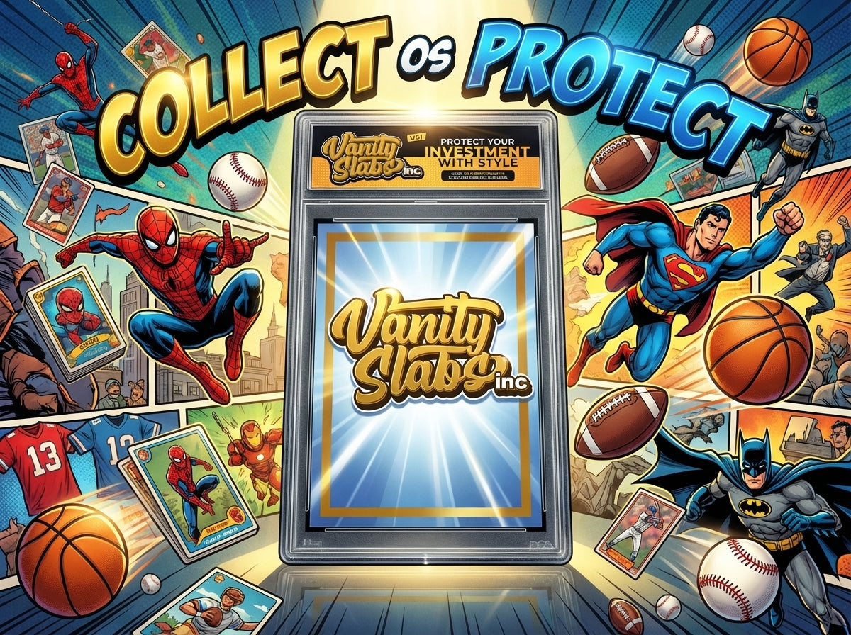 Vanity Slabs Holder 35pt Thickness for Standard Size Trading Cards Plastic Case for Baseball Football Hockey Basketball Cards