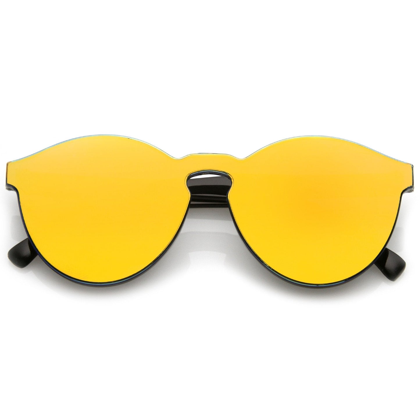 1980's Futuristic Monoblock Mirrored Flat Lens Sunglasses C123