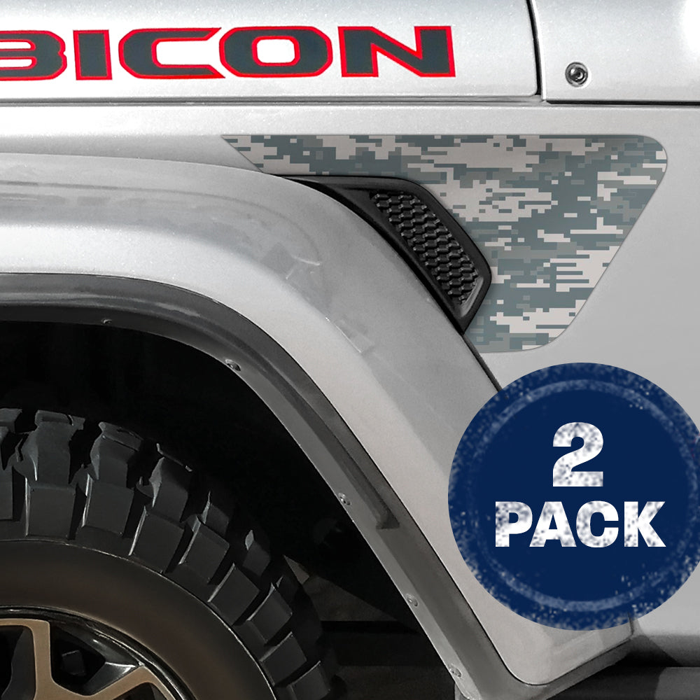 Digital Camo 2pc Vinyl Fender Decal