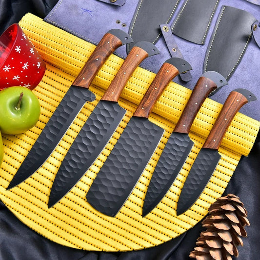 Custom Handmade D2 Forged Steel Kitchen Knives Set
