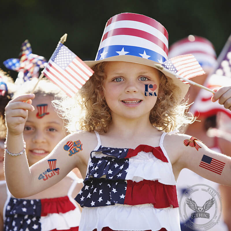 20 Pcs Independence Day American Flag Temporary Tattoo Stickers