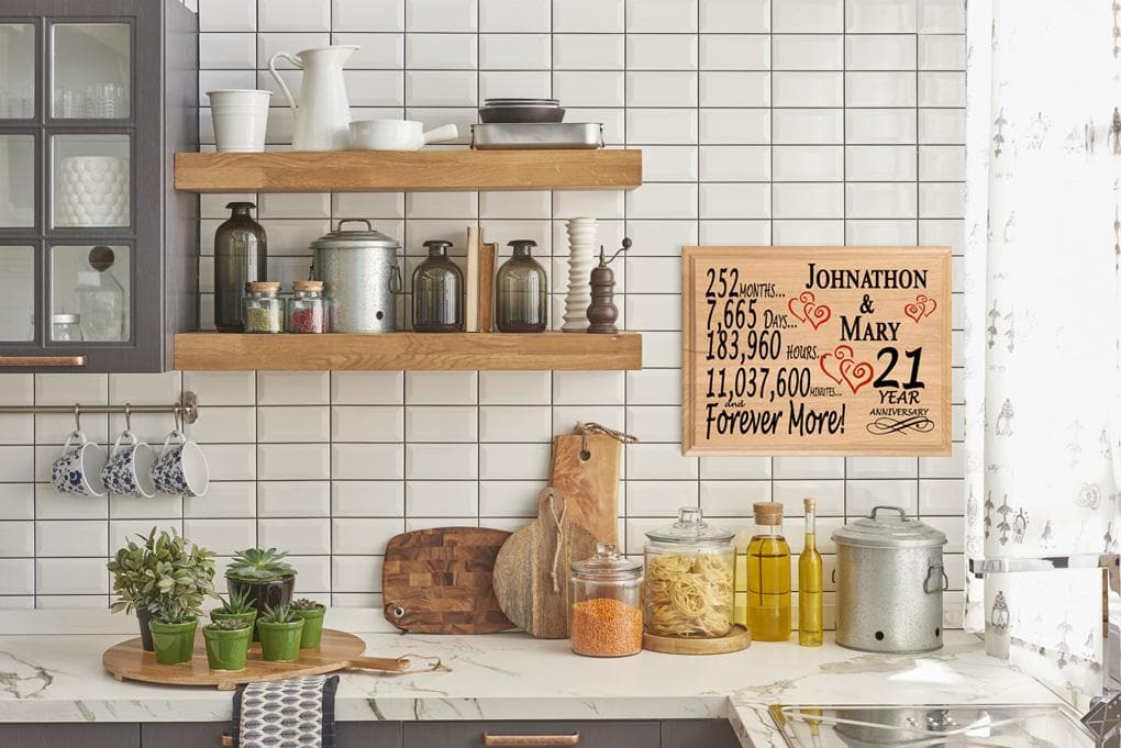 Personalized 21st Anniversary Gift – Custom Wood Keepsake for Husband, Wife, or Couple