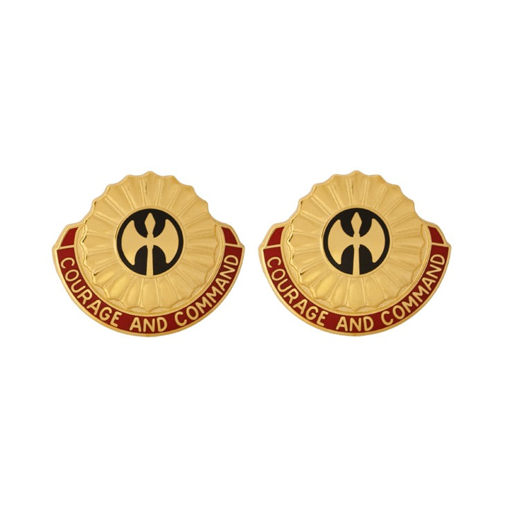 212nd Fires Brigade Unit Crest DUI - 1 Pair - COURAGE AND COMMAND