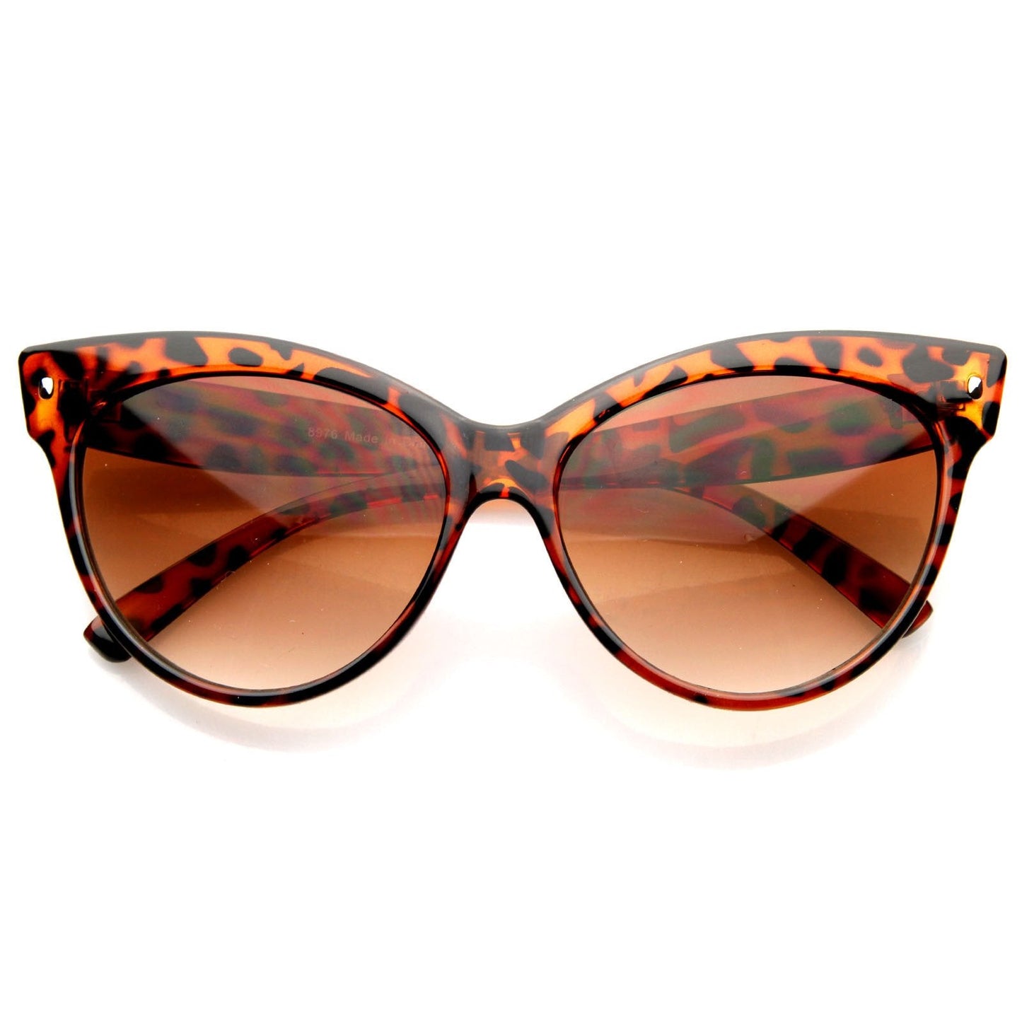High Pointed Tip Inset Frame Oversize Cat Eye Sunglasses 8462