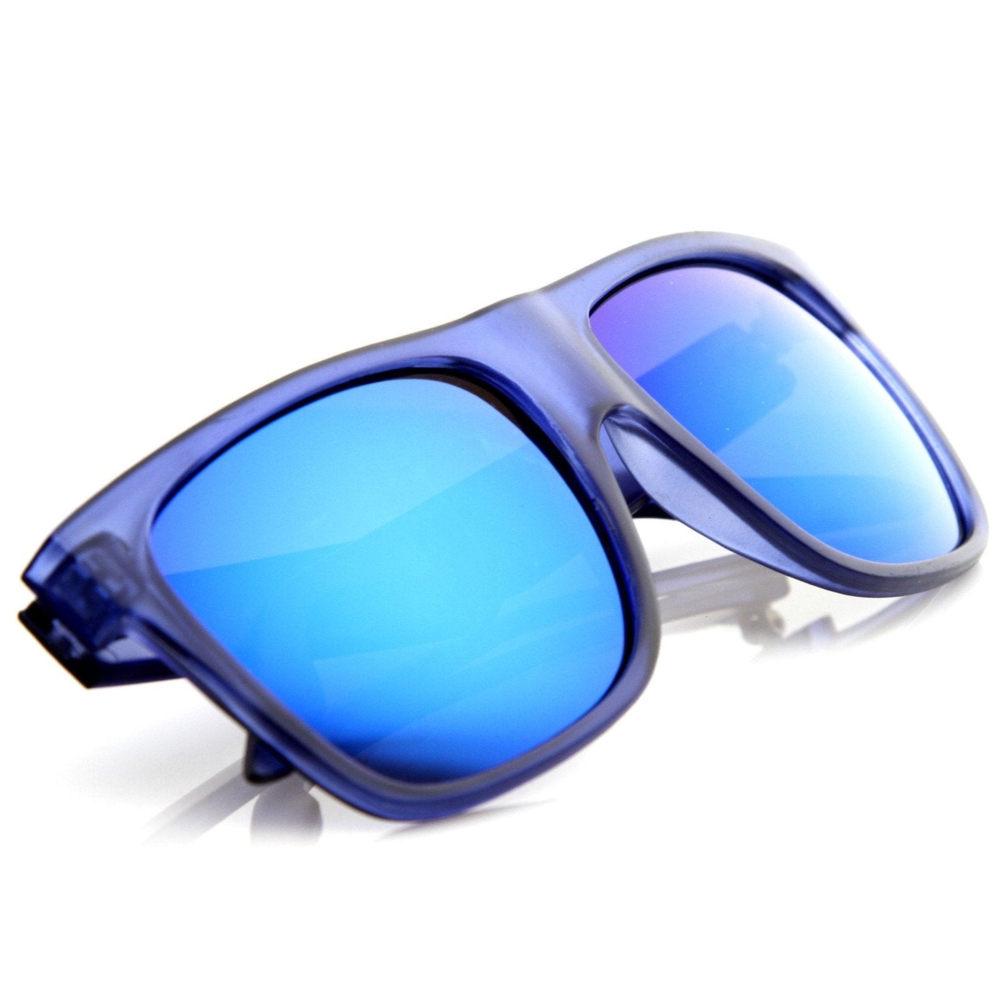 Frosted Retro Flat Top Candy Color Mirrored Lens Sunglasses 8610