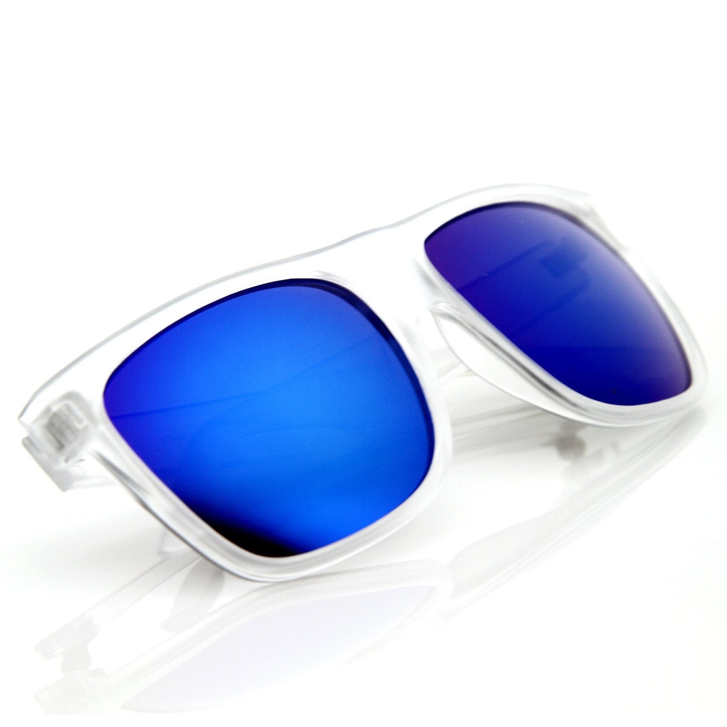 Frosted Retro Flat Top Candy Color Mirrored Lens Sunglasses 8610