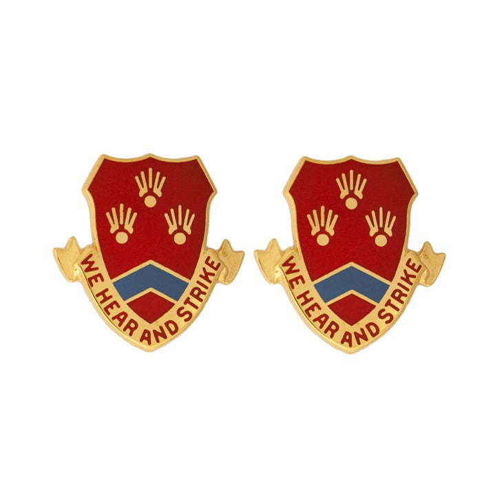 214th Field Artillery Brigade Unit Crest DUI - 1 Pair - WE HEAR AND STRIKE