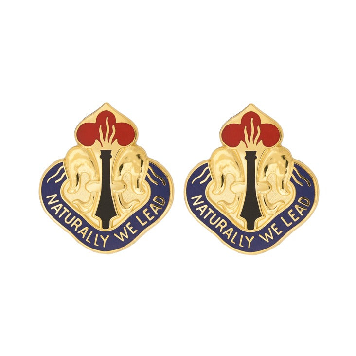 214th Field Artillery Brigade Unit Crest DUI - 1 Pair - NATURALLY WE LEAD