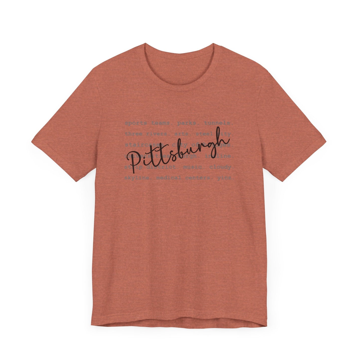 Pittsburgh Typography Word Art Short Sleeve Premium T-Shirt