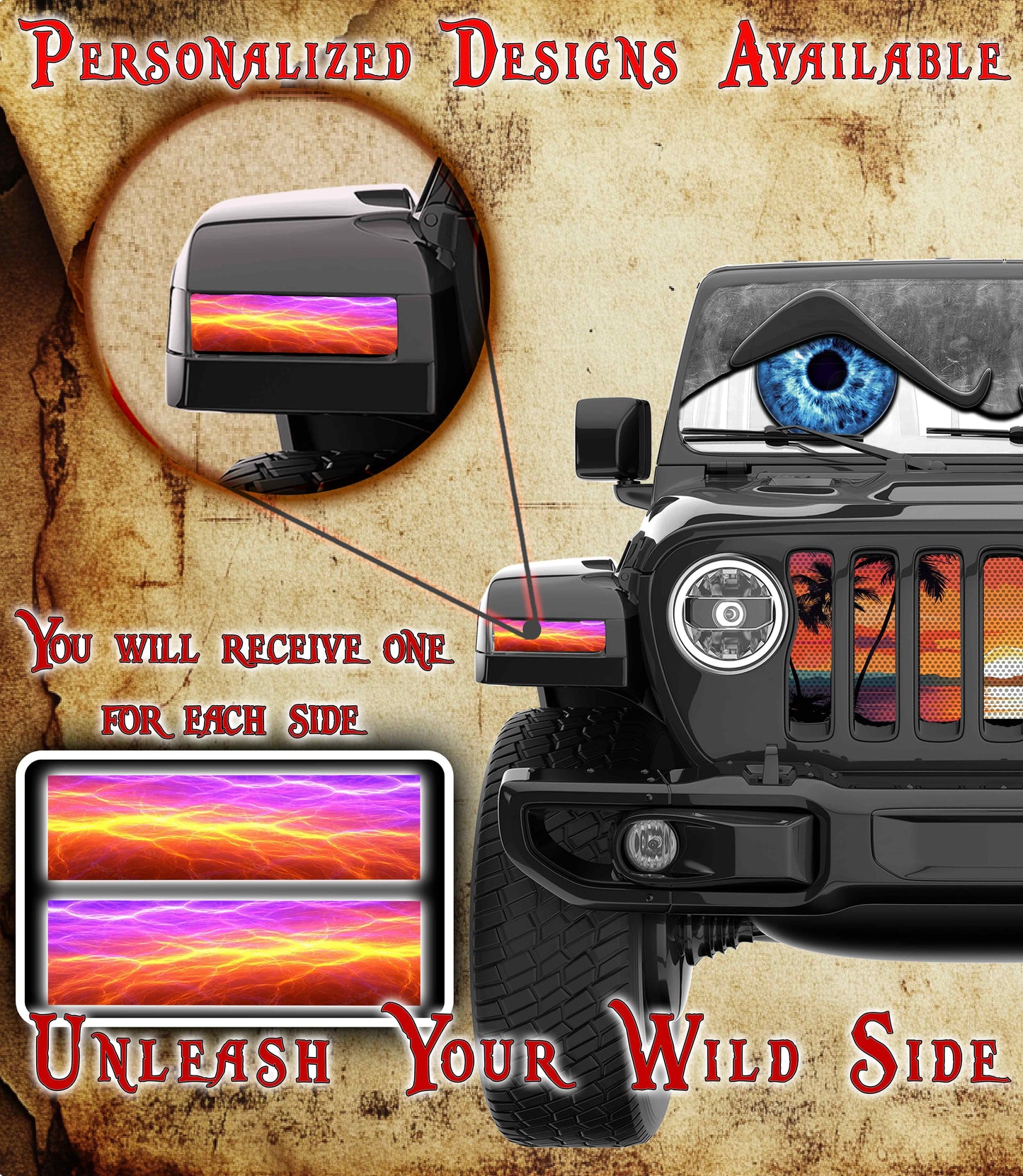 Orange lighting Jl and Gladiator Turn signal decal. 21