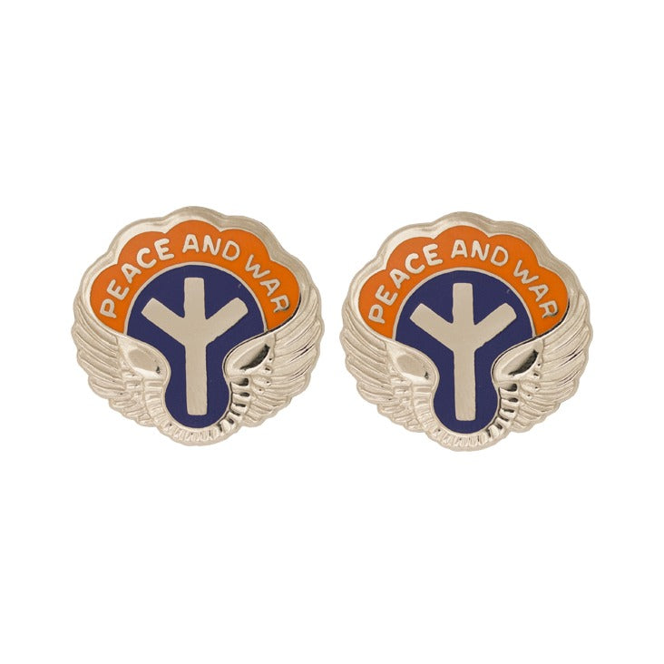 21st Aviation Battalion Unit Crest DUI - 1 PAIR - PEACE AND WAR