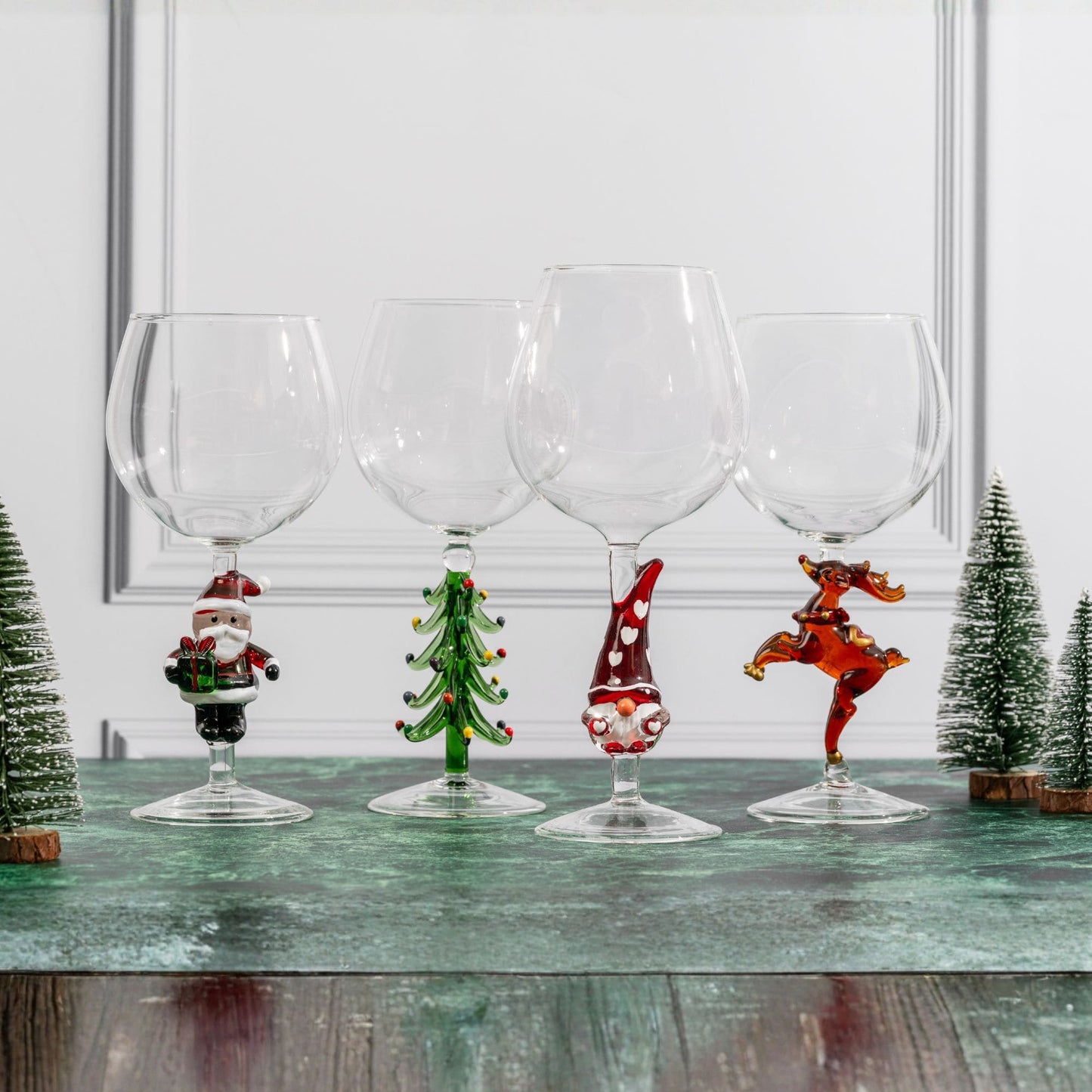 3D Christmas Tree Wine Glasses