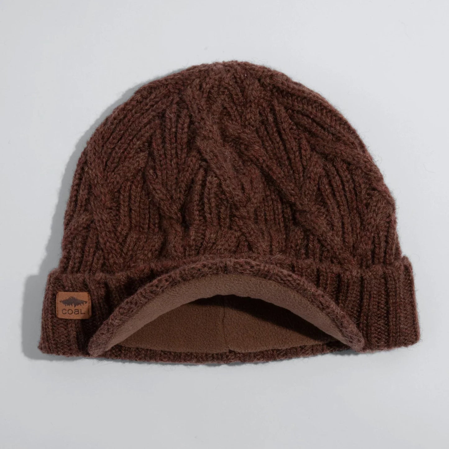 Coal The Yukon Brim Cable Knit Wool Beanie