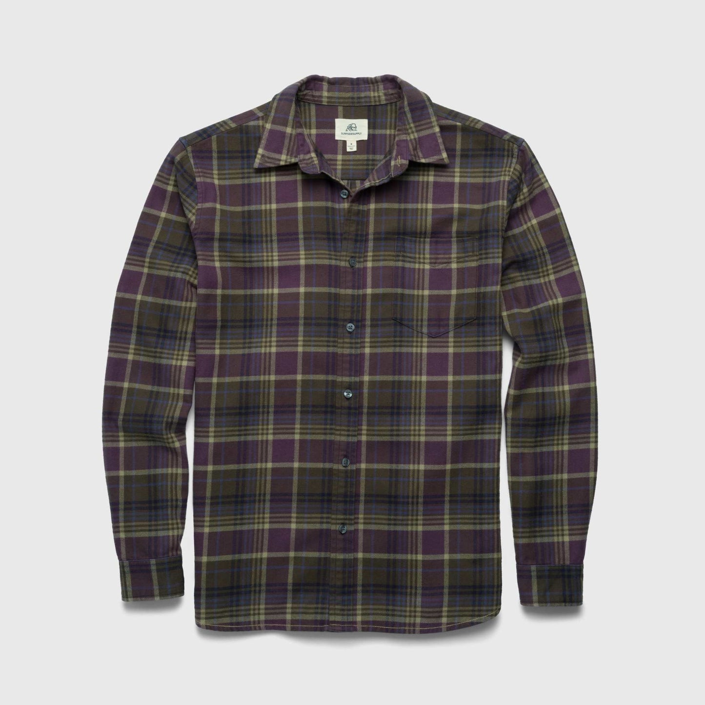 Brian Flannel Plaid Shirt - Grape Combo