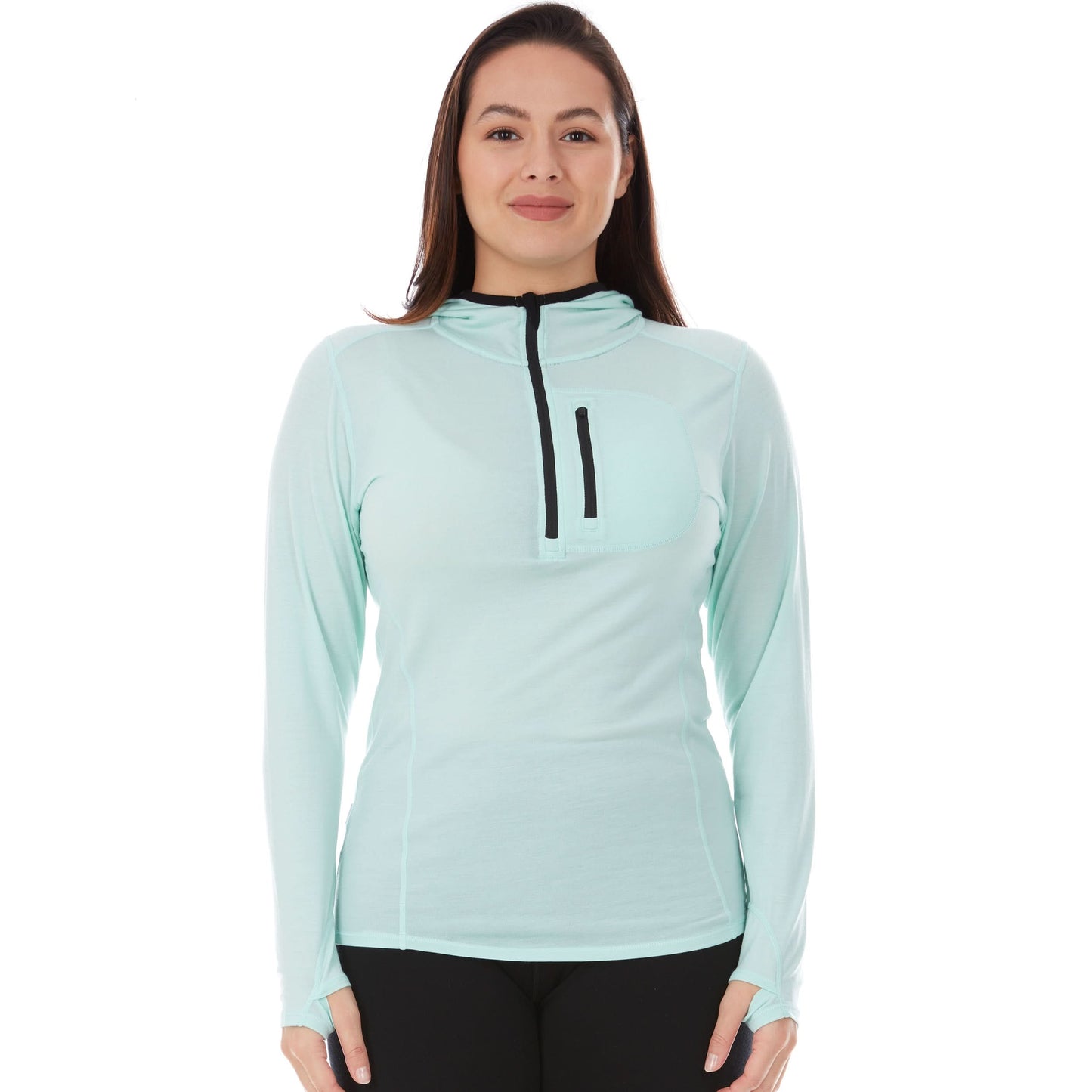 Women's 1/4 Zip Merino Sun Hoodie - Microweight