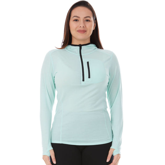 Women's 1/4 Zip Merino Sun Hoodie - Microweight