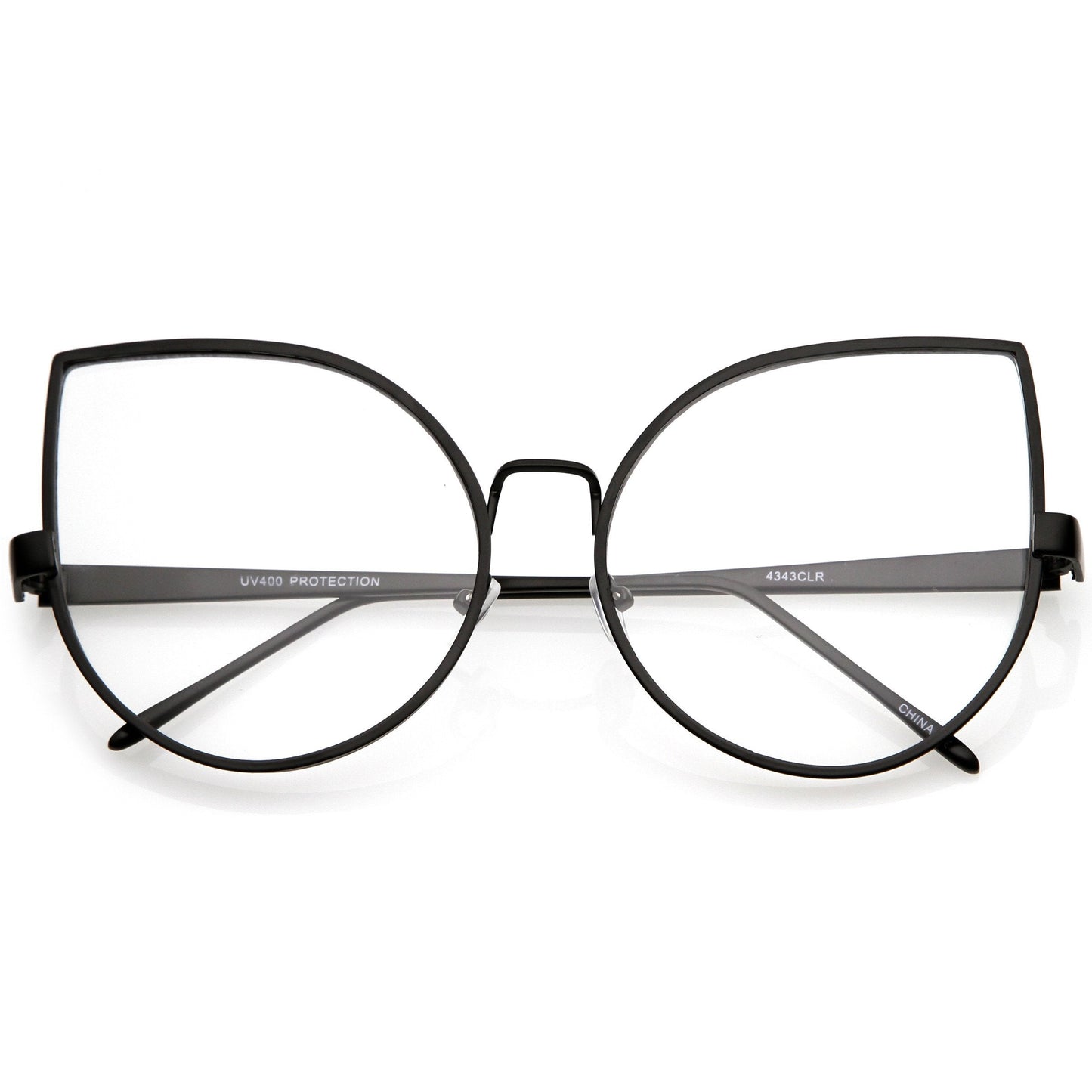 Blue Light Filtering Women's Oversize Modern Clear Flat Lens Cat Eye Glasses C337