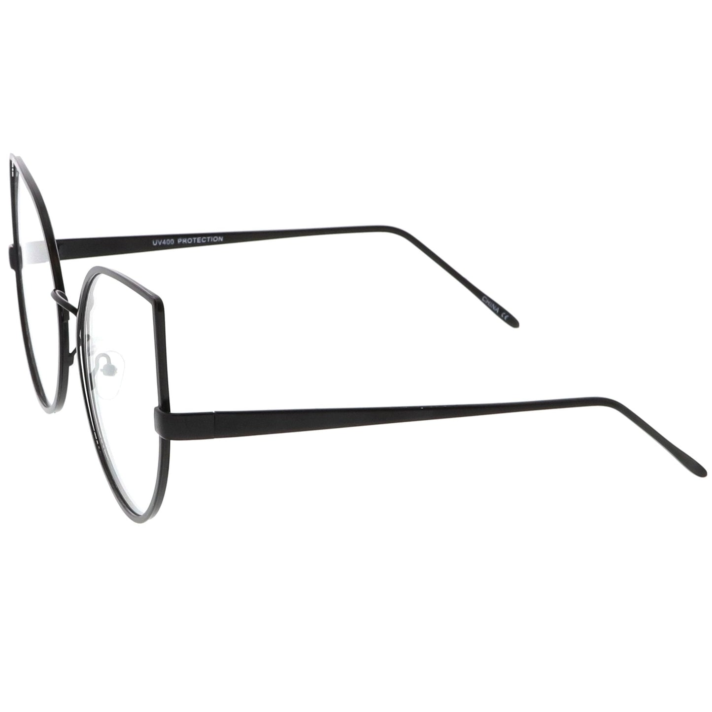 Blue Light Filtering Women's Oversize Modern Clear Flat Lens Cat Eye Glasses C337