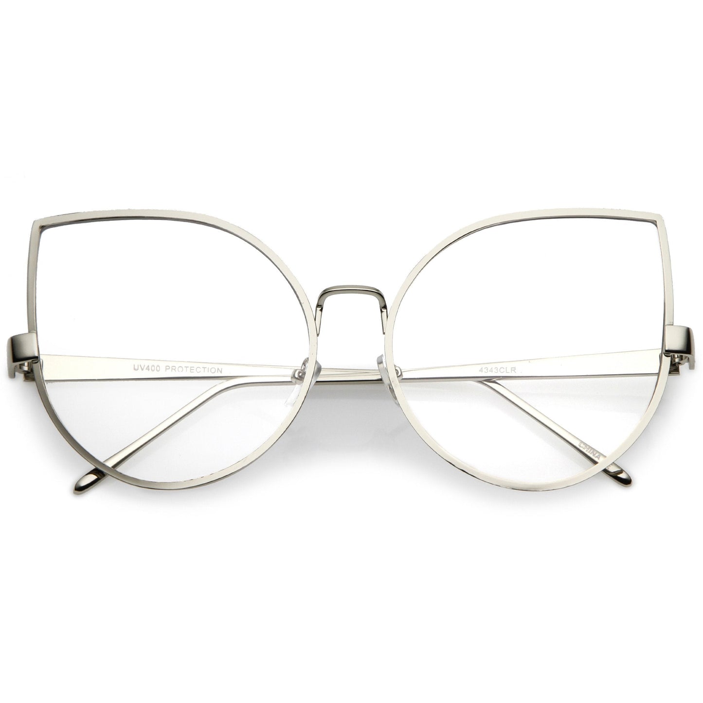 Blue Light Filtering Women's Oversize Modern Clear Flat Lens Cat Eye Glasses C337
